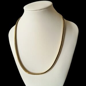 Milor Italy Gold Vermeil Over Sterling Silver Omega Chain Necklace 17 Inches